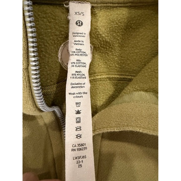 Lululemon Scuba Oversized Half Zip Pullover Sweatshirt Khaki Green XS S - Picture 7 of 11